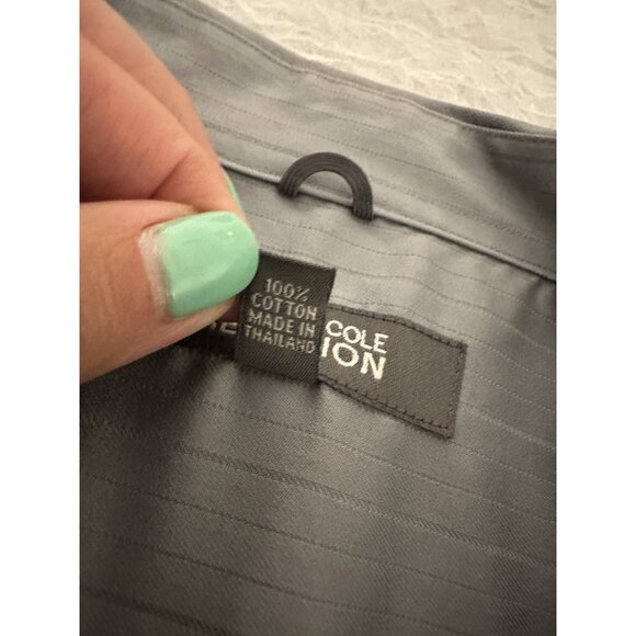 🌵4/$25 Kenneth Cole Reaction Men's Long Sleeve Gray‎ Button Down Shirt Size XL - Picture 4 of 7